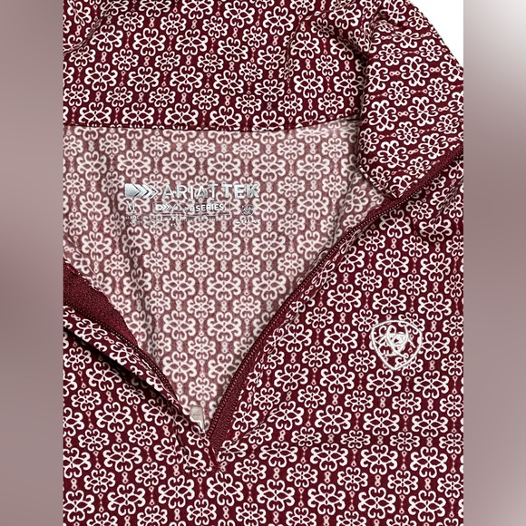 Ariat Tek women’s 1/4 zip Longsleeve top in Burgundy size M - Picture 5 of 9